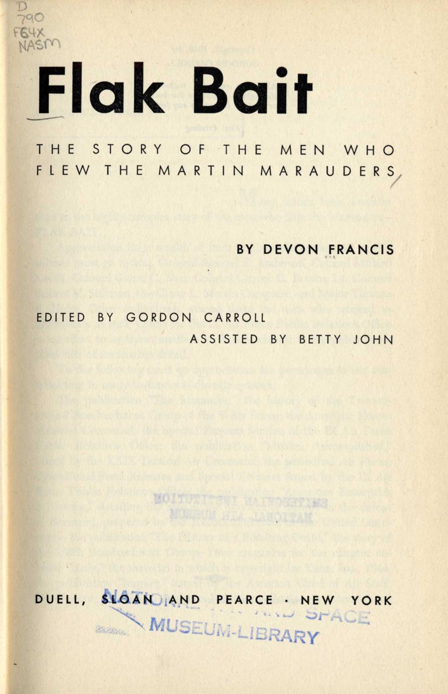 Inside of Devon Francis’ Book &lt;i&gt;Flak Bait&lt;/i&gt; 