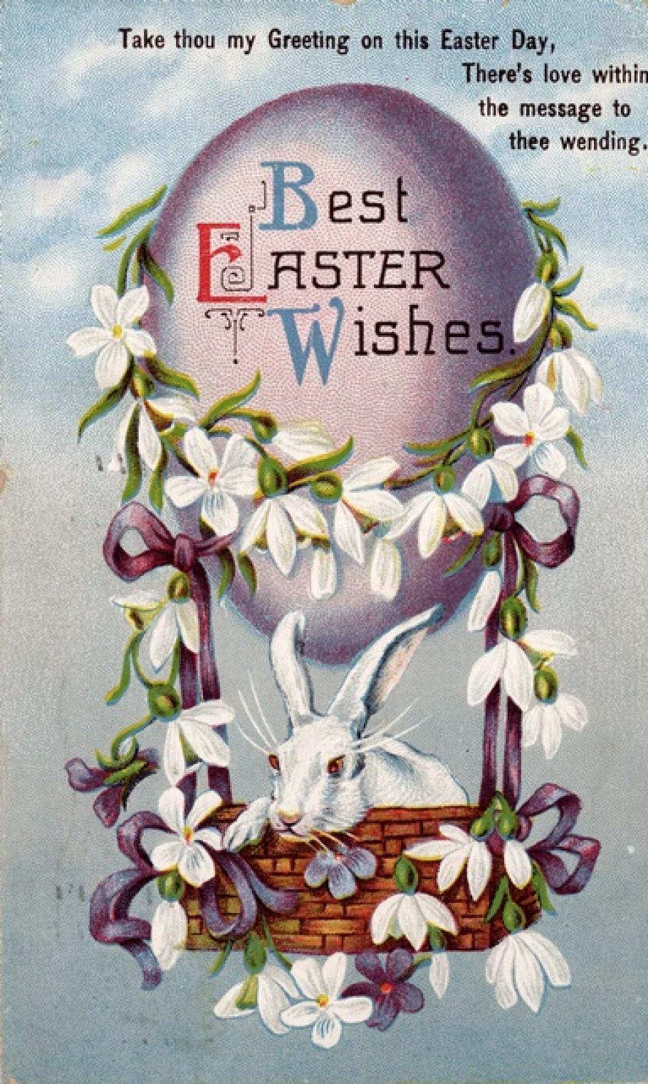 Easter Balloon Bunny Postcard