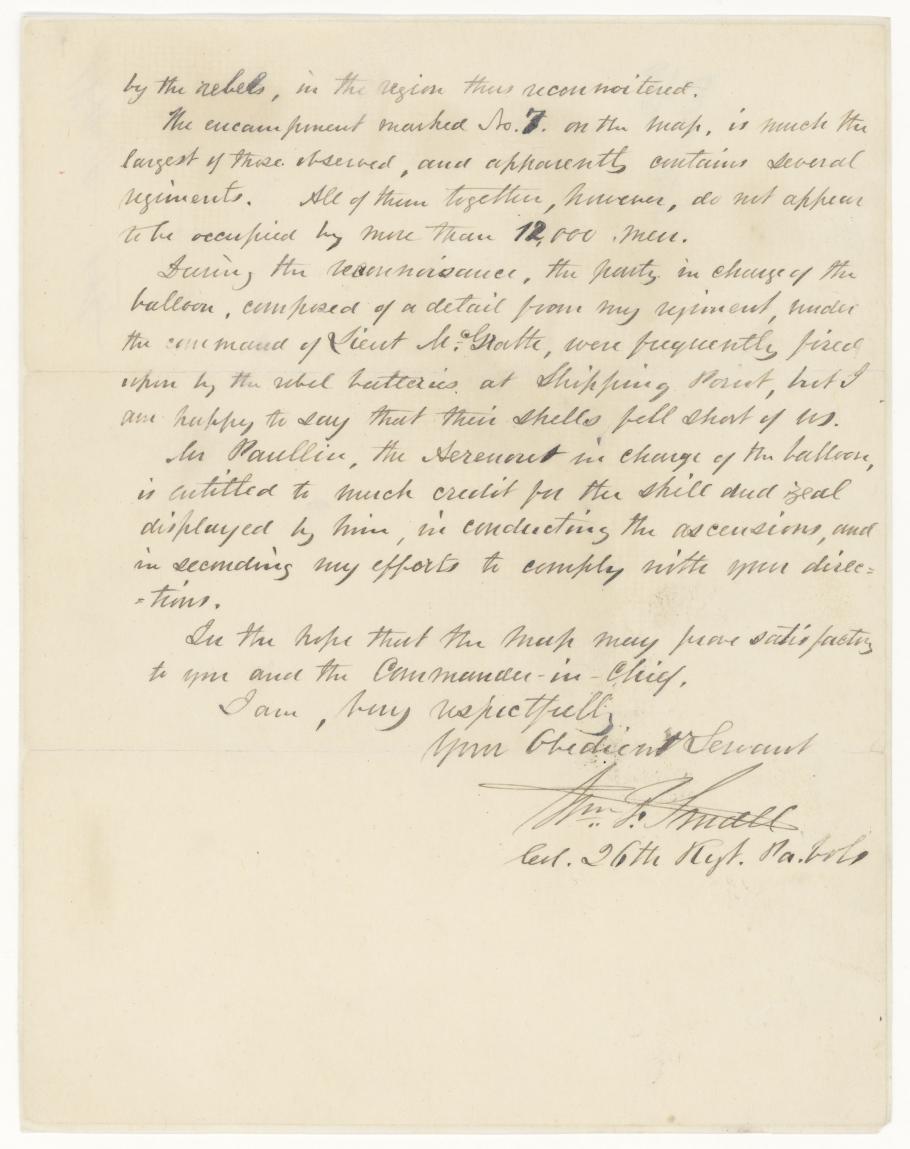 Letter by Colonel William F. Small (Page Two)