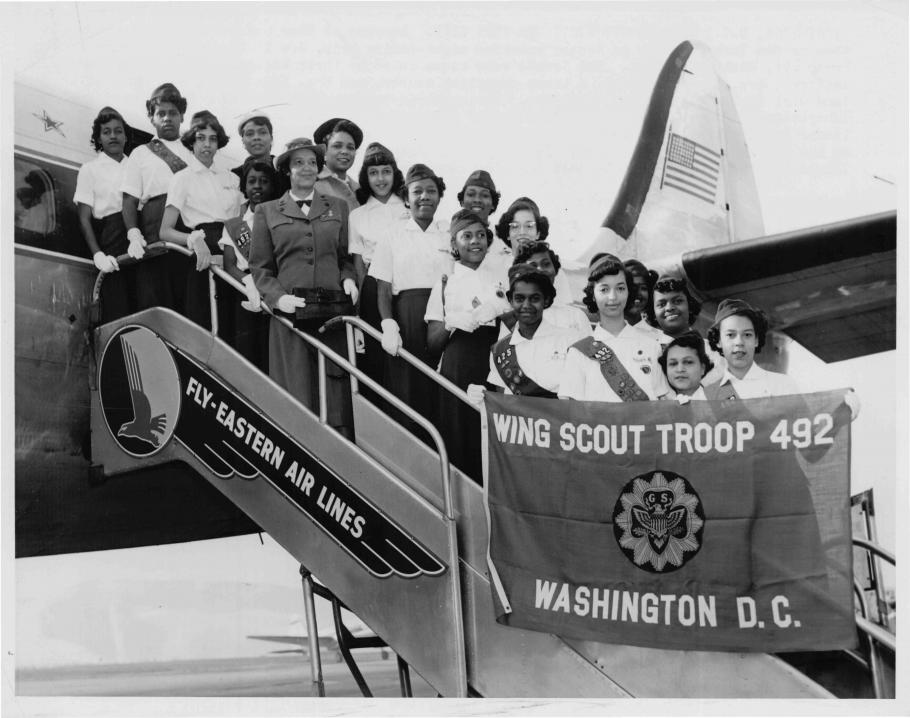 Wing Scouts Boarding Airplane